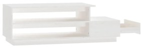 Τραπεζάκι Σαλονιού Λευκό 120x50x40,5 εκ από Μασίφ Ξύλο Πεύκου - Λευκό