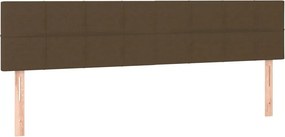 vidaXL Κρεβάτι Boxspring με Στρώμα Σκούρο Καφέ 180x200 εκ Υφασμάτινο