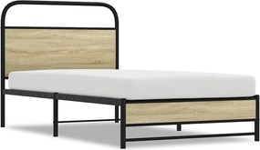 vidaXL Πλαίσιο Κρεβ. Χωρ. Στρώμα Sonoma Δρυς 90x200 εκ. Επεξ. Ξύλο