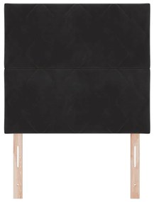 vidaXL LED Κεφαλάρι με φώτα λωρίδας LED Geometric Μαύρο 100 cm Βελούδο