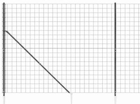 vidaXL Συρματόπλεγμα Περίφραξης Ανθρακί 1,8 x 25 μ. με Καρφωτές Βάσεις