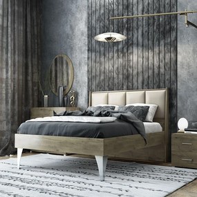 Κρεβάτι Νο.57 Diva 160x200 Walnut Queen Size Wood, Technoderma