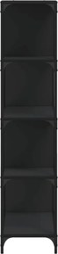 vidaXL Βιβλιοθήκη Σκάλα 4 Ράφια Μαύρη 139x33,5x149 εκ. Επεξεργ. Ξύλο