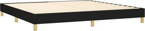 vidaXL Κρεβάτι Boxspring με Στρώμα Μαύρο 200x200 εκ. Υφασμάτινο