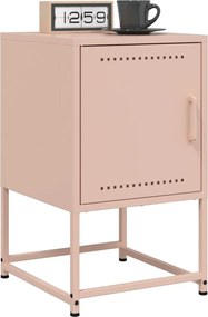 vidaXL Κομοδίνο Ροζ 36x39x60,5 εκ. από Χάλυβα