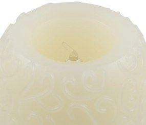 GloboStar® CANDLE 79537 Διακοσμητικό Realistic Κερί με LED Εφέ Κινούμενης Φλόγας - Μπαταρίας 3 x LR1130 Θερμό Λευκό 2700K Μπεζ D6 x H5cm