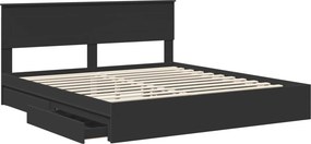 vidaXL Κρεβάτι Αποθήκης Μαύρο 200 x 200 cm Επεξεργασμένο ξύλο