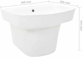 vidaXL Λεκάνη Λευκό 50 x 45 x 41 εκ. Γυαλιστερή Κεραμική