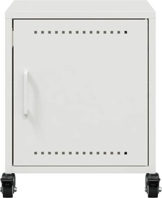 vidaXL Κομοδίνο Λευκό 36x39x43,5 εκ. από Χάλυβα