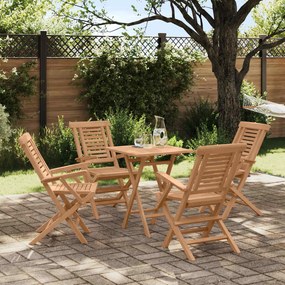 vidaXL Σετ Κήπου 5 τμχ. Καφέ 60 x 60 x 75 cm Συμπαγές ξύλο teak