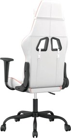 vidaXL Καρέκλα Gaming Λευκό και Ροζ από Συνθετικό Δέρμα