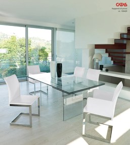 Τραπέζι Miami 180-280x100x76 - Extralight clear glass (19 mm) with bavel