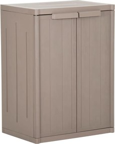 vidaXL Ντουλάπι Αποθήκευσης Κήπου Καφέ 65x45x88 εκ. PP Εμφάνιση Ξύλου