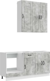 vidaXL Μονάδα κουζίνας KALMAR 5 pcs Γκρι Σκυροδέματος
