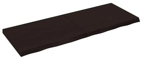 Ράφι Τοίχου Σκούρο Καφέ 160x60x(2-6) εκ. Επεξ. Μασίφ Ξύλο Δρυός