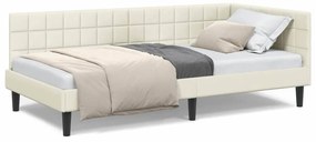 vidaXL Κρεβάτι Γωνίας με κεφαλάρι Κρεμ 90 x 190 cm Βελούδο