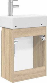 vidaXL Μονάδα μπάνιου με βρύση Sonoma Δρυς 45,5 x 25,5 x 84 εκ