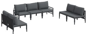 vidaXL Σετ Καναπέ Κήπου 7 pcs Ανθρακί Ατσάλι