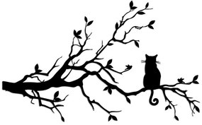 Διακοσμητικό Τοίχου Cat 891TNL3533 80x50cm Black Wallity Metal