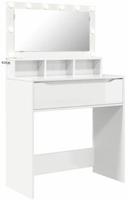 vidaXL Τραπέζια Ντυσίματος Κρεβατοκάμαρας Υψηλής γυαλάδας λευκό