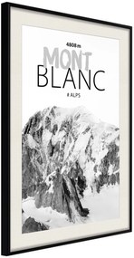 Αφίσα - Peaks of the World: Mont Blanc - 20x30 - Μαύρο - Με πασπαρτού