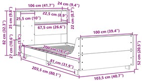 Σκελετός Κρεβ. Χωρίς Στρώμα Καφέ Κεριού 100x200 εκ Μασίφ Πεύκο - Καφέ