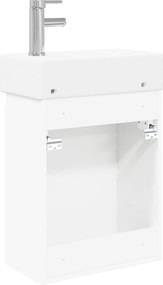 vidaXL Μονάδα μπάνιου με βρύση Λευκό 45,5 x 22,5 x 84 εκ