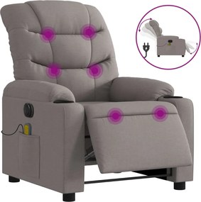 vidaXL Πολυθρόνα Μασάζ Ηλεκτρική Ανακλινόμενη Taupe Υφασμάτινη