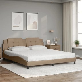 vidaXL Κρεβάτι με Στρώμα Zadar Καπουτσίνο 180x200 εκ. Συνθ. Δέρμα