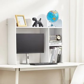 VEVOR Desktop Bookshelf White Desktop Storage Organizer 2-Tier for Office &amp; Home