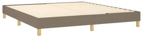 vidaXL Κρεβάτι Boxspring με Στρώμα &amp; LED Taupe 180x200 εκ. Υφασμάτινο