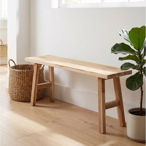 ΣΚΑΜΠΌ &amp; ΠΟΥΦ BENCH TEAK WOOD 100X25X42CM