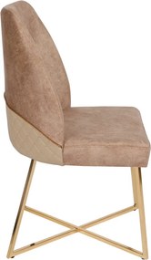 Καρέκλα 4τμχ Χρυσό / Καφέ MADRID 50x49x90