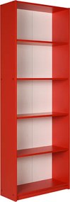 Βιβλιοθήκη Max Megapap χρώμα κόκκινο 58x23x170εκ.