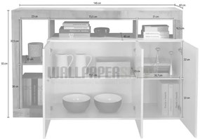 ΜΠΟΥΦΕΣ ΞΥΛΟ ΑΚΑΚΙΑΣ ΚΑΦΕ 145x87x45