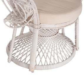 ΠΟΛΥΘΡΟΝΑ ROYAL PEACOCK HM9342.02 RATTAN ΣΕ ΛΕΥΚΟ-ΜΑΞΙΛΑΡΙ ΛΕΥΚΟ 114x72x150Yεκ. - HM9342.02