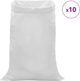 vidaXL Υφασμάτινοι σακίδες 10 τεμ. Λευκό 80 x 125 cm PP