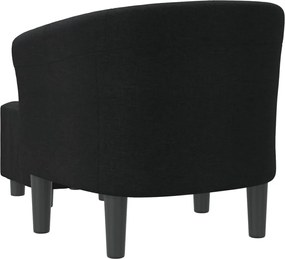 vidaXL Πολυθρόνα Μπάρελ Μαύρη Υφασμάτινη με Υποπόδιο