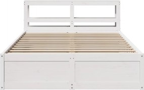 vidaXL Πλαίσιο Κρεβατιού με Κεφαλάρι Λευκό 120x190 εκ. Μασίφ Πεύκου