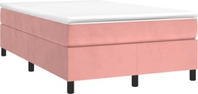 vidaXL Κρεβάτι Boxspring με Στρώμα Ροζ 120x190 εκ. Βελούδινο