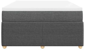 vidaXL Κρεβάτι Boxspring με Στρώμα Σκούρο Γκρι 140x190 εκ. Υφασμάτινο
