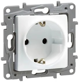 LEGRAND πρίζα 2Π+Γ 764529, ασφαλείας, λευκή