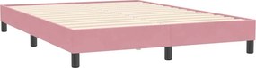 vidaXL Κρεβάτι Boxspring με Στρώμα Ροζ 160x210 εκ. Βελούδινο