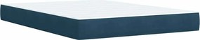 vidaXL Κρεβάτι Boxspring με Στρώμα Μπλε 160x200 εκ. Βελούδινο