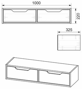 Κονσόλα-τουαλέτα Alberto pakoworld κρεμαστή wenge 100x32.5x22εκ (1 τεμάχια)