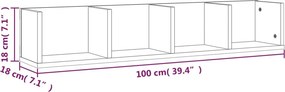 vidaXL Ραφιέρα Τοίχου για CD Καπνιστή Δρυς 100x18x18 εκ. Επεξ. Ξύλο