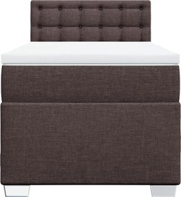vidaXL Κρεβάτι Boxspring με Στρώμα Σκούρο Καφέ 80x200 εκ. Υφασμάτινο