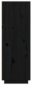 vidaXL Ντουλάπι Ψηλό Μαύρο 60x40x116,5 εκ. από Μασίφ Ξύλο Πεύκου