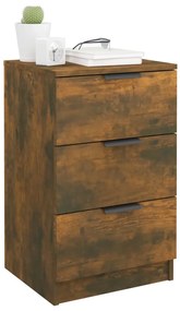 vidaXL Κομοδίνα 2 τεμ. Καπνιστή Δρυς 40 x 36 x 65 εκ.