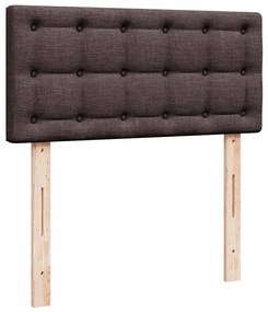 vidaXL Κρεβάτι Boxspring με Στρώμα Σκούρο Καφέ 90x200 εκ. Υφασμάτινο